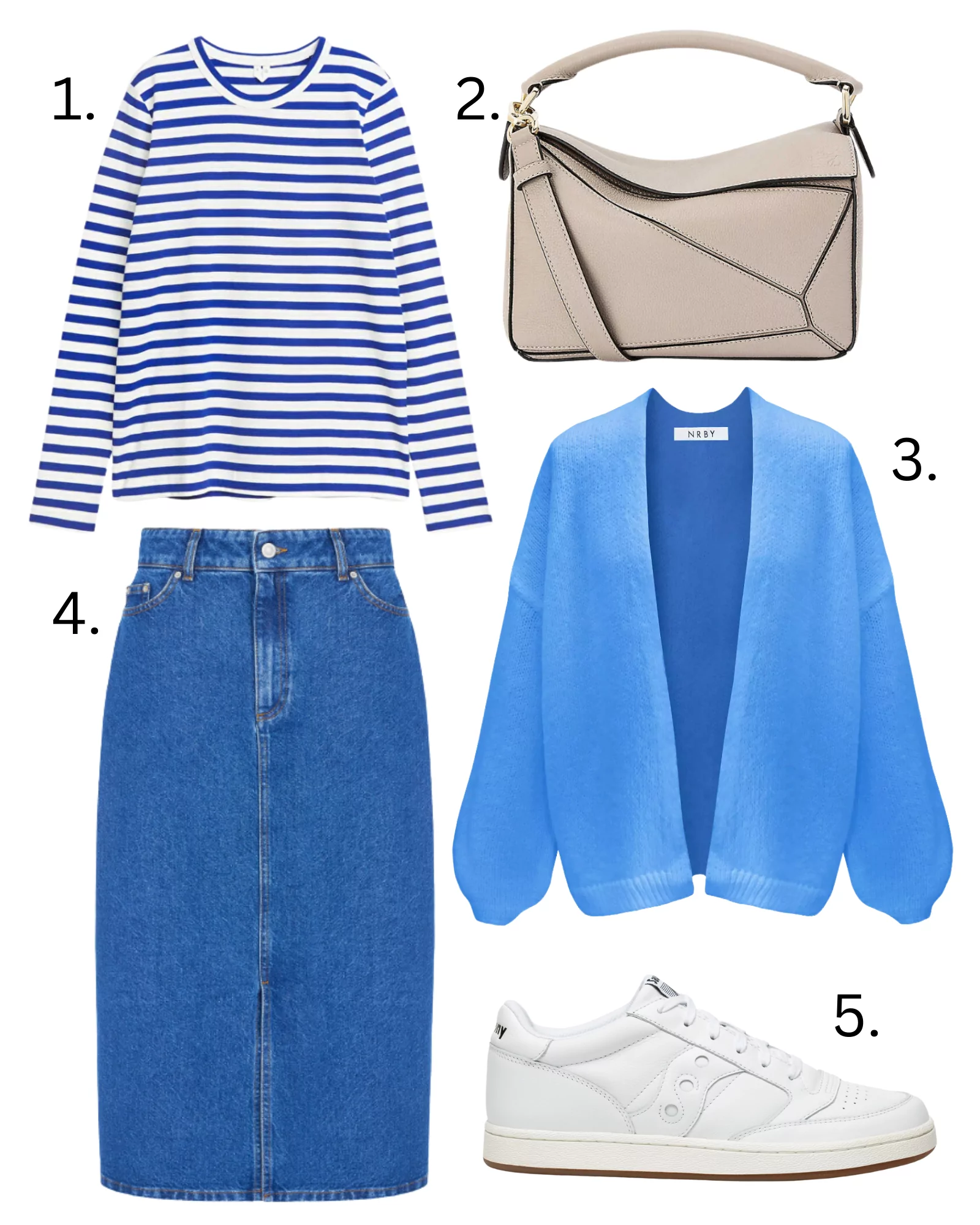 7 ways to wear your denim midi skirt