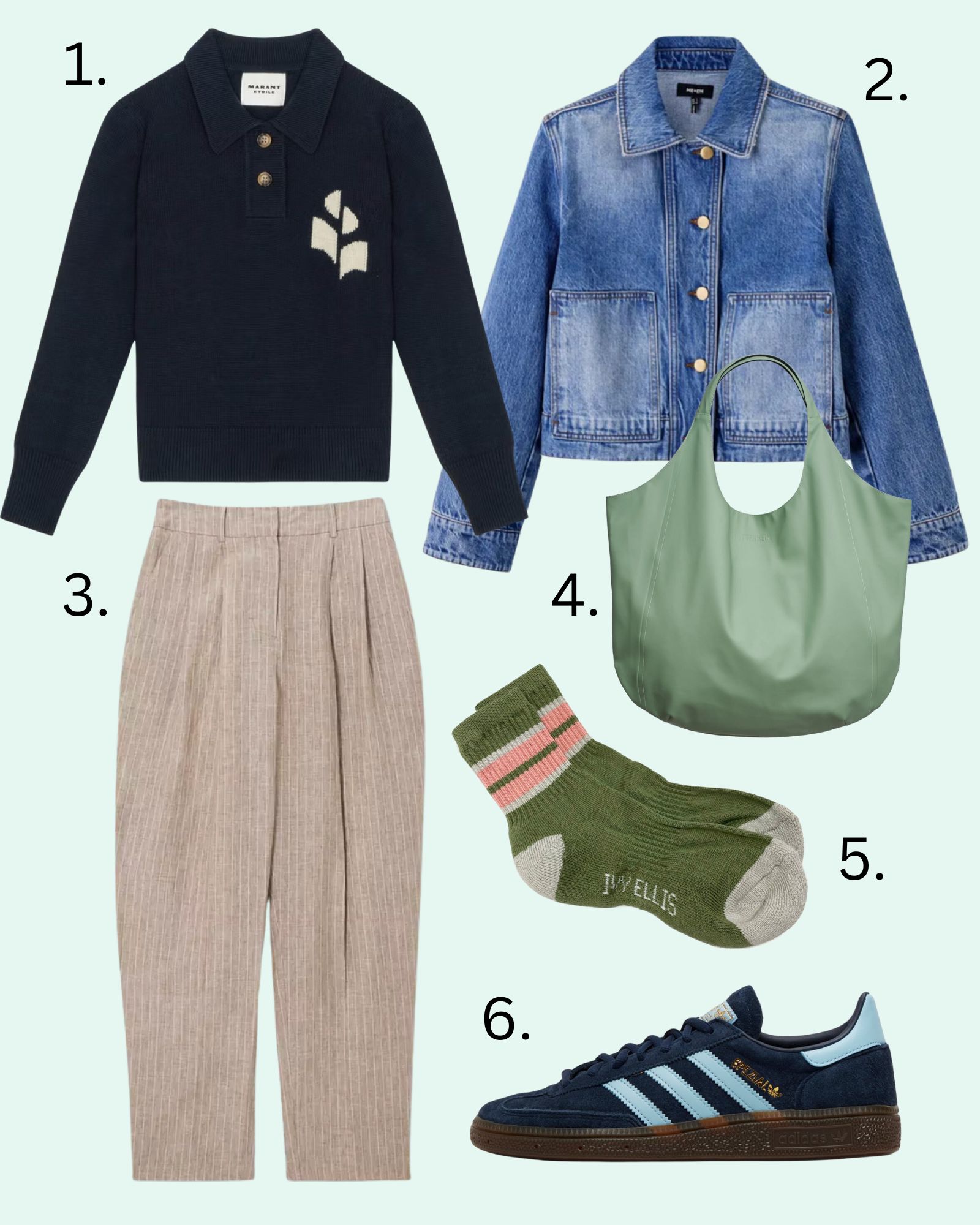 7 outfit ideas for March. denim jacket 
